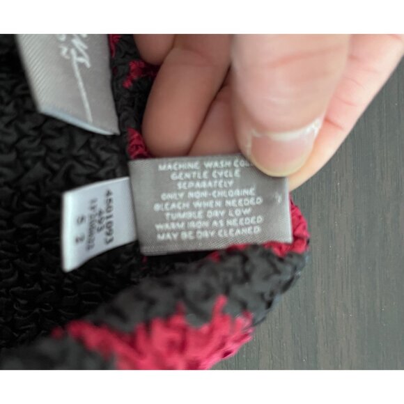 Travelers Collection By Chico's Womens Size 2 US Size 12 Black Red Jacket Button - Picture 5 of 5